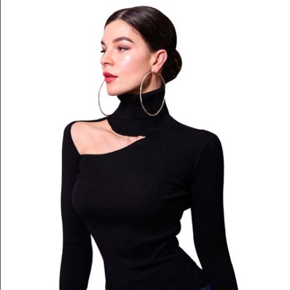 Black turtle neck sweater